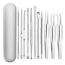 Acne Needle Blackhead Remover Pimple Blemish Comedone Extractor Tweezer Tool Kit