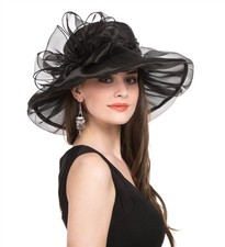 Womens Organza Church British Fascinator Bridal Tea Party Wedding Hat Summer ...