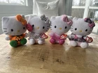 Hello Kitty Sanrio TY Beanie Baby Plush 6” Lot Of 4