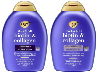 OGX Thick & Full + Biotin and Collagen Shampoo and Conditioner  (13 fl oz)