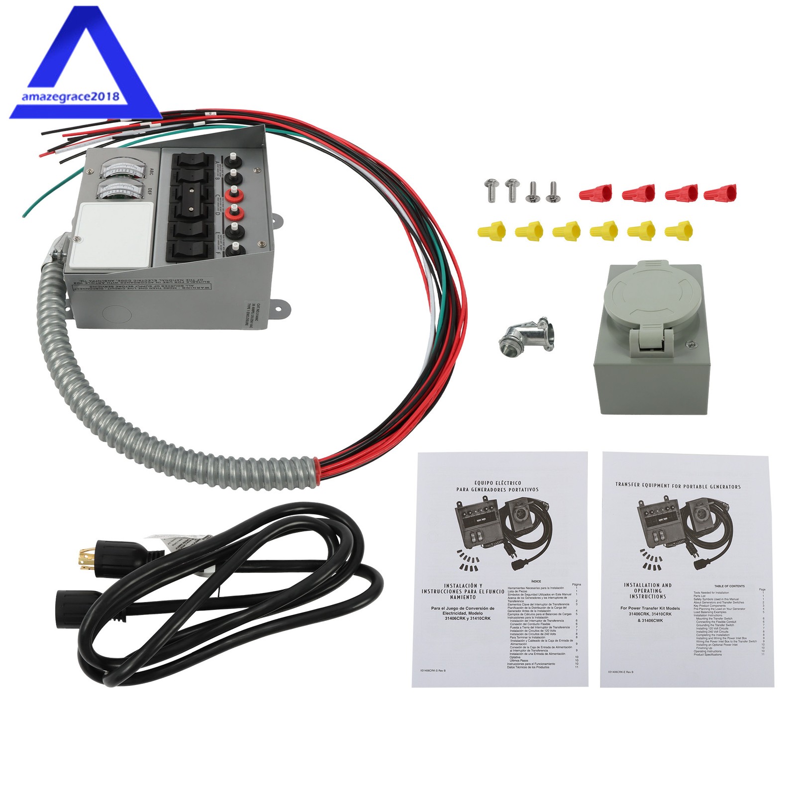 31406CWK 30 Amp 6-circuit Transfer Switch Kit for Generators 7500 W 250 V