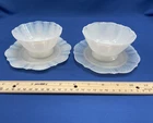 Set of 2 VTG  MacBeth-Evans American Sweetheart Monax Glass Sherbets & Plates
