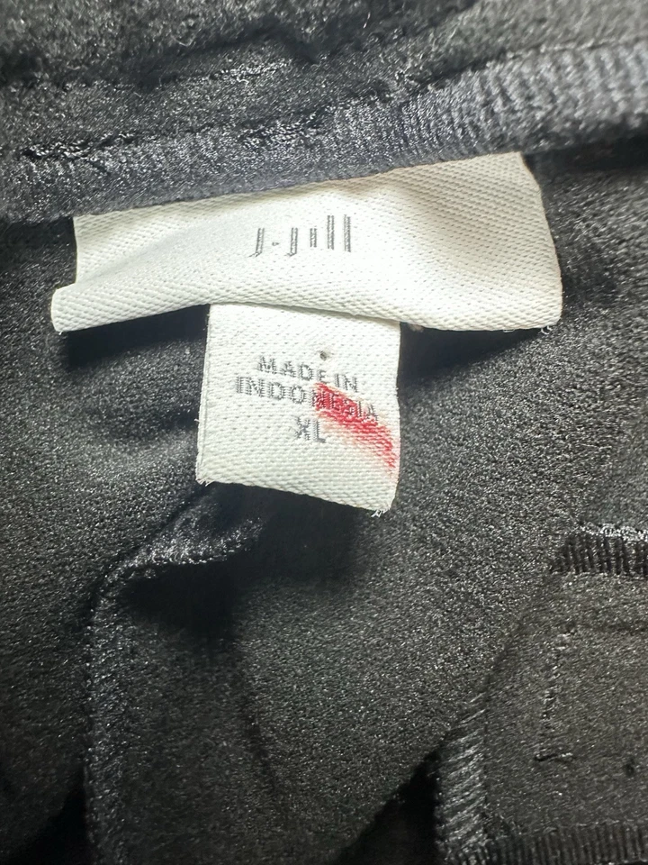 Pantalones para mujer Jill negros veganos de imitación de cuero forrados con micro vellón XL Foto 3 de 4