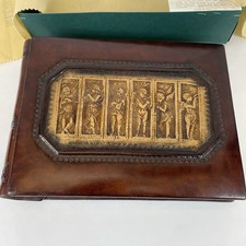 Vintage Florentia Cherub Angel Italian Leather Photo Album Scrapbook Italy made