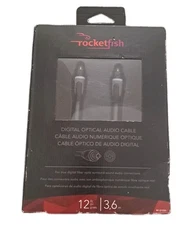 Rocketfish RF-G1220 Digital Optical Audio Cable 12 ft (3.6m) Toslink SPDIF Read