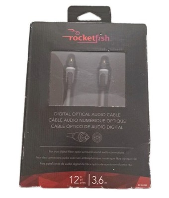 Rocketfish RF-G1220 Digital Optical Audio Cable 12 ft (3.6m) Toslink SPDIF Read