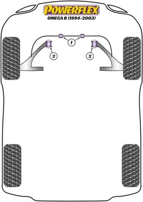 Powerflex Front Bush Kit for Opel Omega B (1994 > 03)