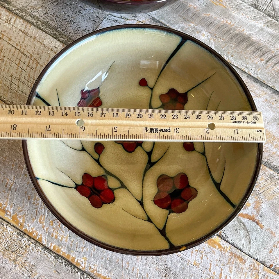 普法尔茨格拉夫阿斯特汤谷物碗 2 件装米色红色罂粟花 7 7/8 英寸 — 第 4/4 张图片