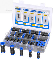 50pc Push to Connect Air Fittings 1/4 3/8 1/2 5/32 5/16 Pneumatic Quick Release