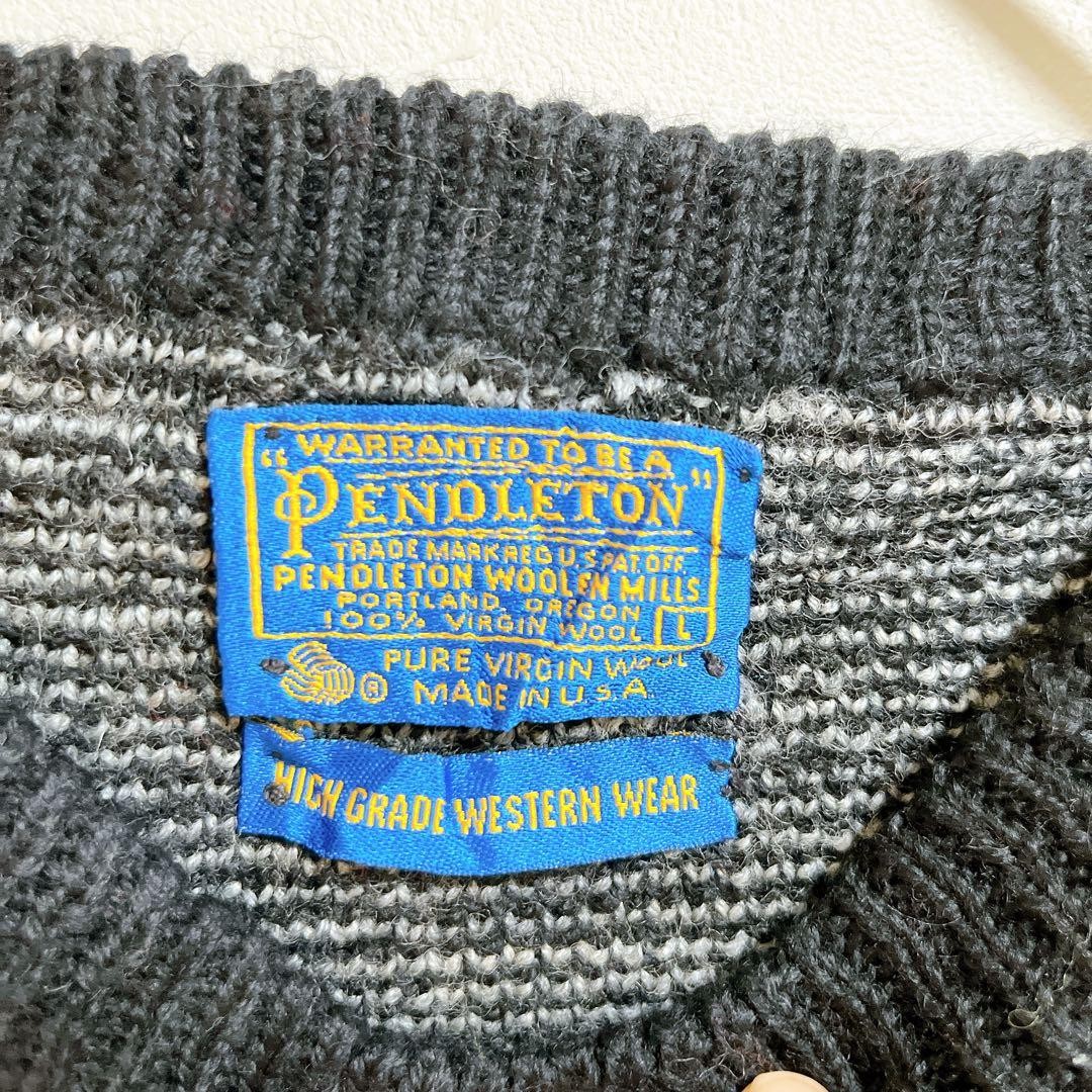 Pendleton Native Pattern Wool Sweater L Made in U… - image 2