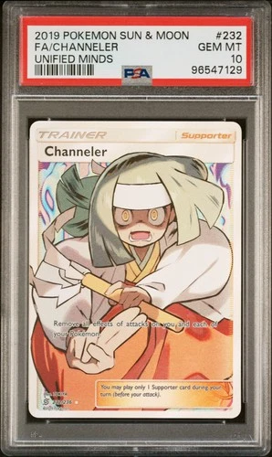 PSA 10 - SM Unified Minds - Channeler - 232/236 - Full Art Ultra Rare
