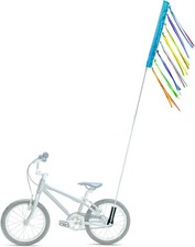 DLUGOPIS 6 ft Bike Flag with Pole for Safety - Blue Go Kart, Trike,
