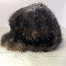 VINTAGE Betmar Hat Cloche Pillbox Mink Fur Brown Black Womens Dressy Lined 60s