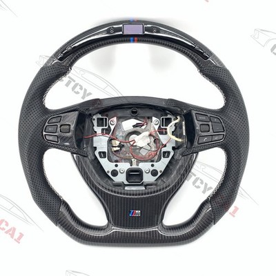 Real LED Carbon Fiber Steering Wheel Fit BMW F10 F10 M5 F18 F07 535 520 528 535i
