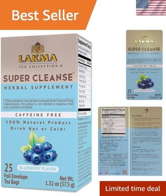 Refreshing Lakma Blueberry Cleanse Tea - 25 Count for Natural Detox