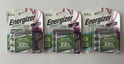 Lot Of 3 Pks AA8 Energizer Recharge POWER PLUS Batteries 24 Total New Double A
