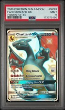 2019 POKEMON SUN & MOON HIDDEN FATES #SV49 FULL ART/CHARIZARD GX PSA 9