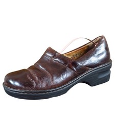 Born M/W-B69728 Women Casual Clogs Size 10 Everyday Comfort Brown Leather
