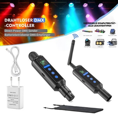 Wireless DMX512 Transmitter/Akku Empfänger für Moving Head Stage mit Täschchen