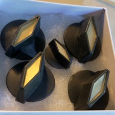 Rickenbacker Rogan Diamond Pointer Knobs set 5 Black  Gold 325C58, 325V59