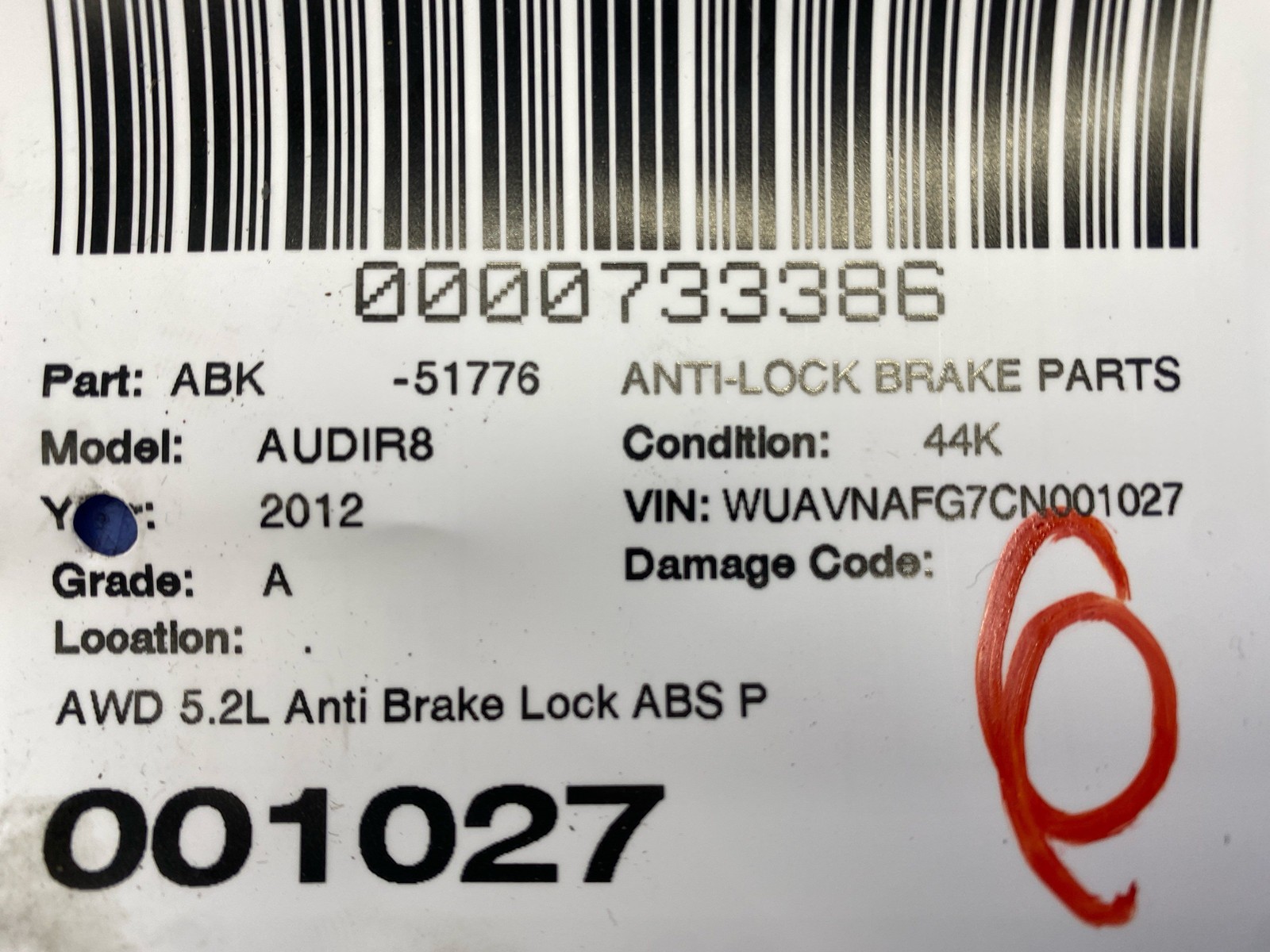 2010-2013 Audi R8 v10 Oem AWD 5.2L Anti Brake Lock ABS Pump Module 420614517D