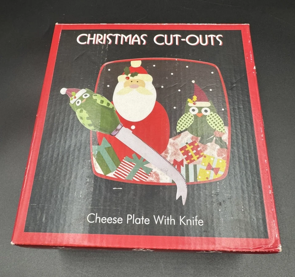 Plato de queso recortado de Navidad con cuchillo Foto 3 de 4