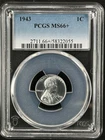 1943  1C  Lincoln Wheat One Cent  PCGS MS66+   58322055