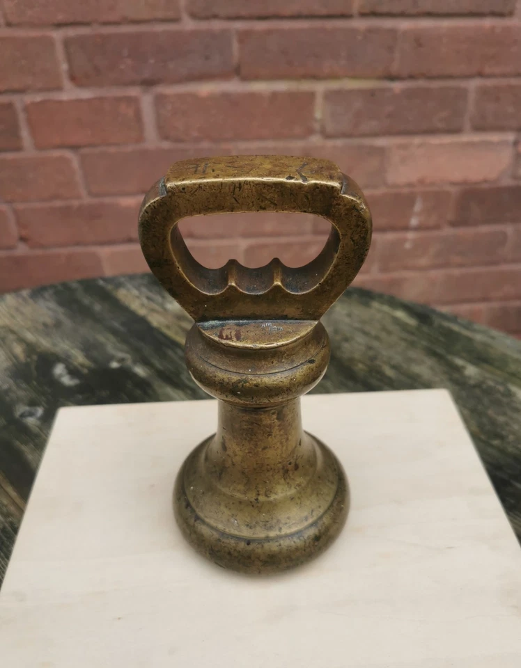 Antique Vintage Avery 7lb butchers Bell weight doorstop Heavy Brass Stamped - Image 2 of 4
