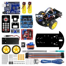 Smart Robot Car 2WD Chassis Kit with Ultrasonic Module R3 Board,Remote Compat...