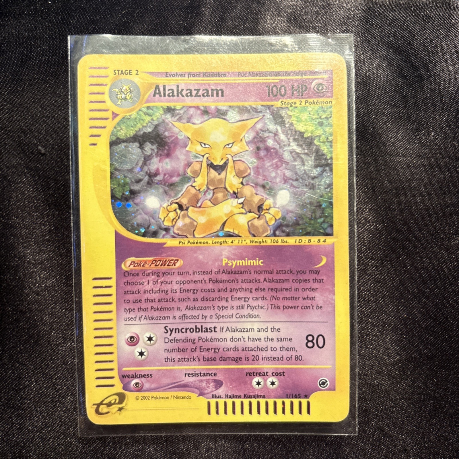 Alakazam 1/165 Expedition 2002 Holo Rare Pokémon Card TCG LP