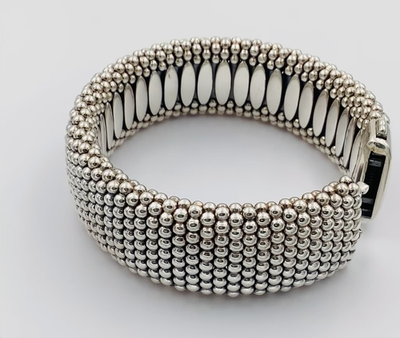 LAGOS Sterling Silver 18K 23mm Signature Caviar Bracelet P-15025