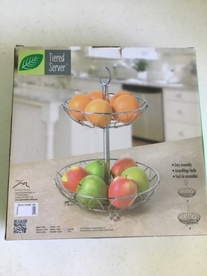 Spectrum 2-Tier Wire Fruit Basket Tiered Server Kitchen Counter Organizer