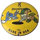 Vintage Browning Porcelain Sign - Firearms Rifles Shotguns Ammo Gas Pump Sign