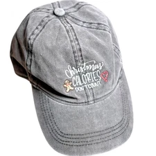 David and Young Holiday Christmas Calories Don't Count Hat Ball Cap Holidaycore
