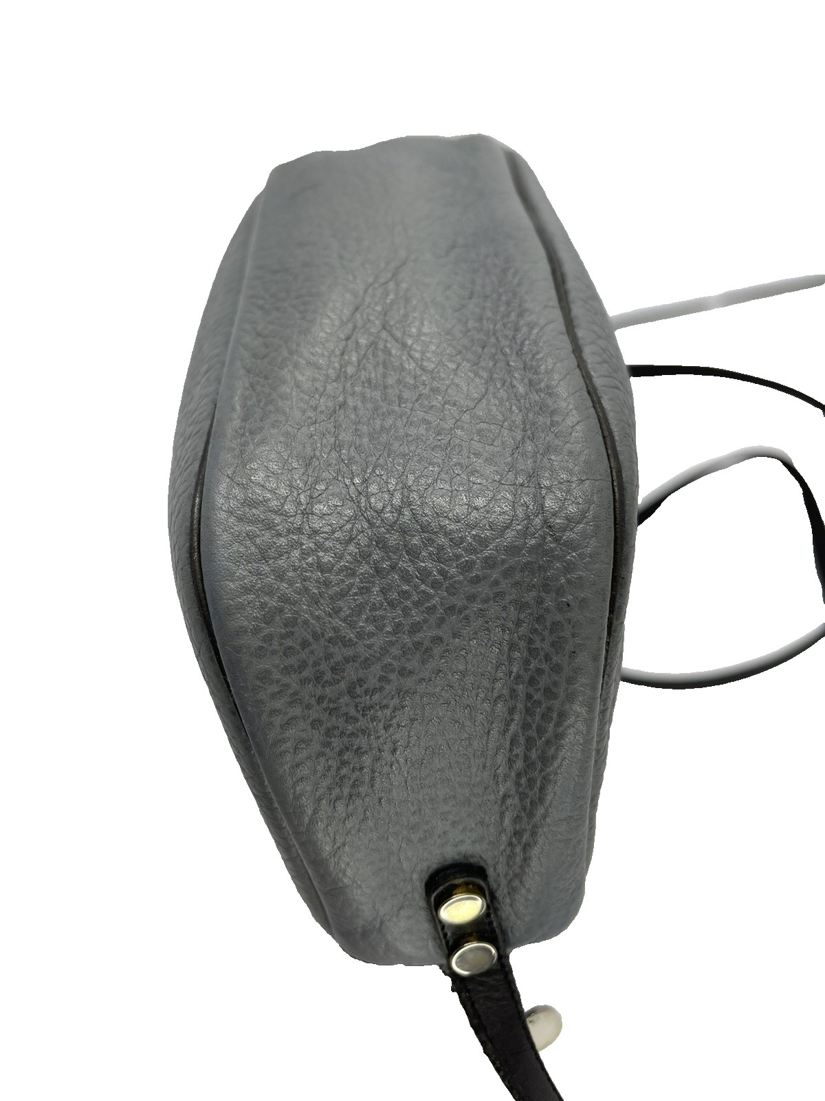 Vintage Christian Dior Shoulder Bag Gray Leather Italy Authentic thumbnail 8