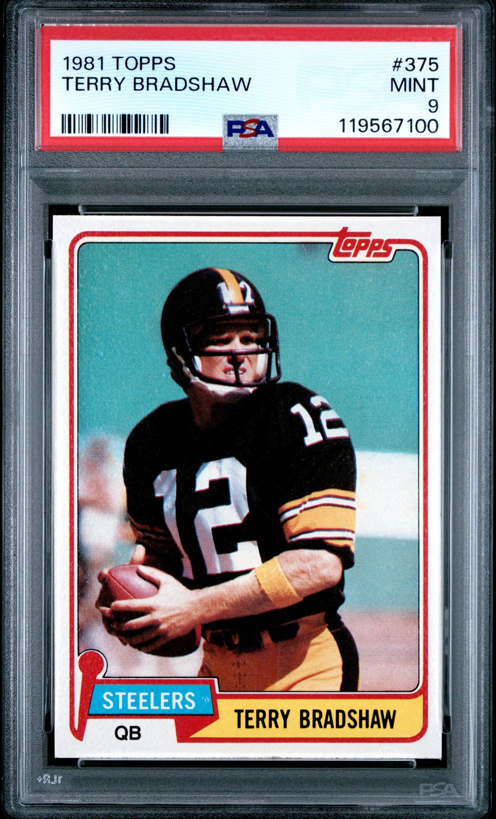 1981 TOPPS #375 TERRY BRADSHAW PSA 9