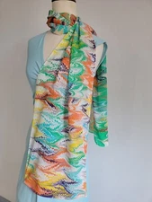 Stunning One of a Kind Handmade Water Marbled Silk Scarf