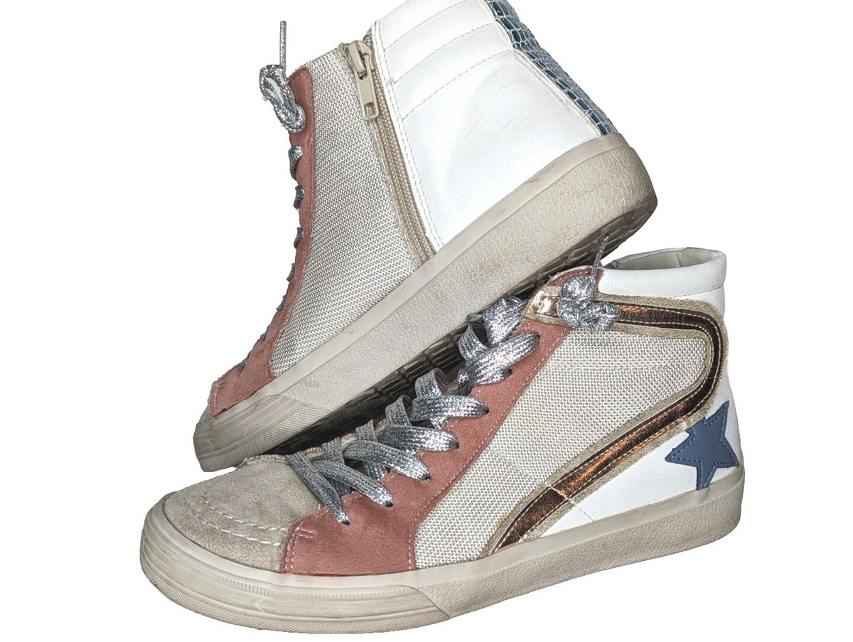 Shu Shop Roxann Mauve High-Top Sneakers Zip Up Star Women's 8 | eBay