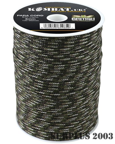 Paracord 100m Reel 3mm Army Basha Para Camping Cord Rope Tent Bivi - Picture 7 of 7