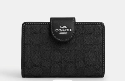 Coach Medium Corner Zip Wallet In Signature Jacquard | eBay