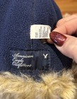 American Eagle Trapper Hat Cap Ear Flaps Blue Purple Plaid Lined One Size Winter — photo 5