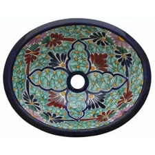 21" x 17" Mexican Ceramic Bathroom Sink Drop in Talavera Handmade # 14