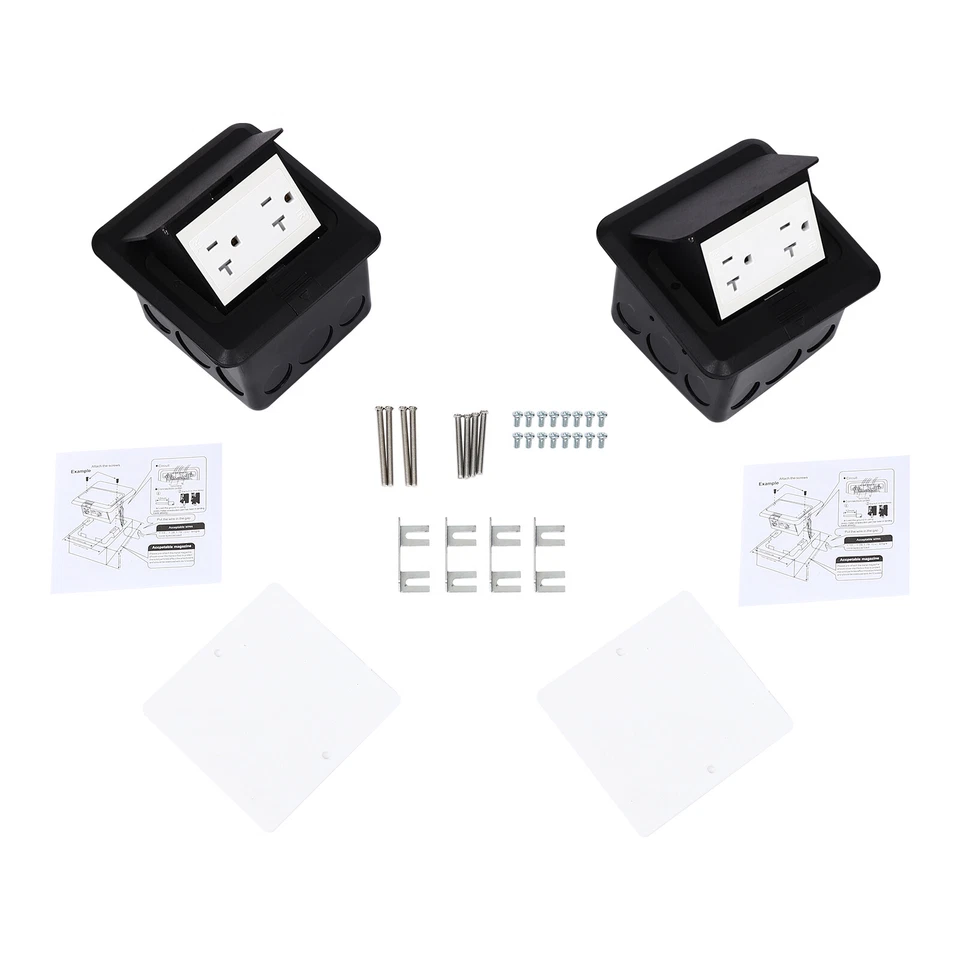 2Pcs Floor Sockets Floor Mount Pop-Up Hidden Sockets Indoor Sockets 4000W 125V - Image 2 of 4