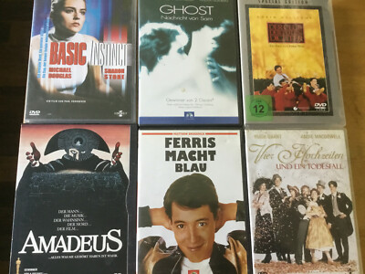 80er 90er Klassiker [6 DVD] Basic Instinct GHOST Amadeus Club Dichter Ferris 