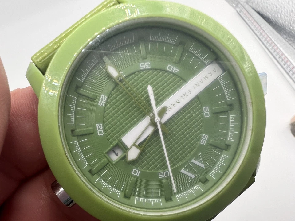 Reloj de pulsera Armani Exchange AX1233 unisex esfera verde correa de silicona 1233 Foto 2 de 4