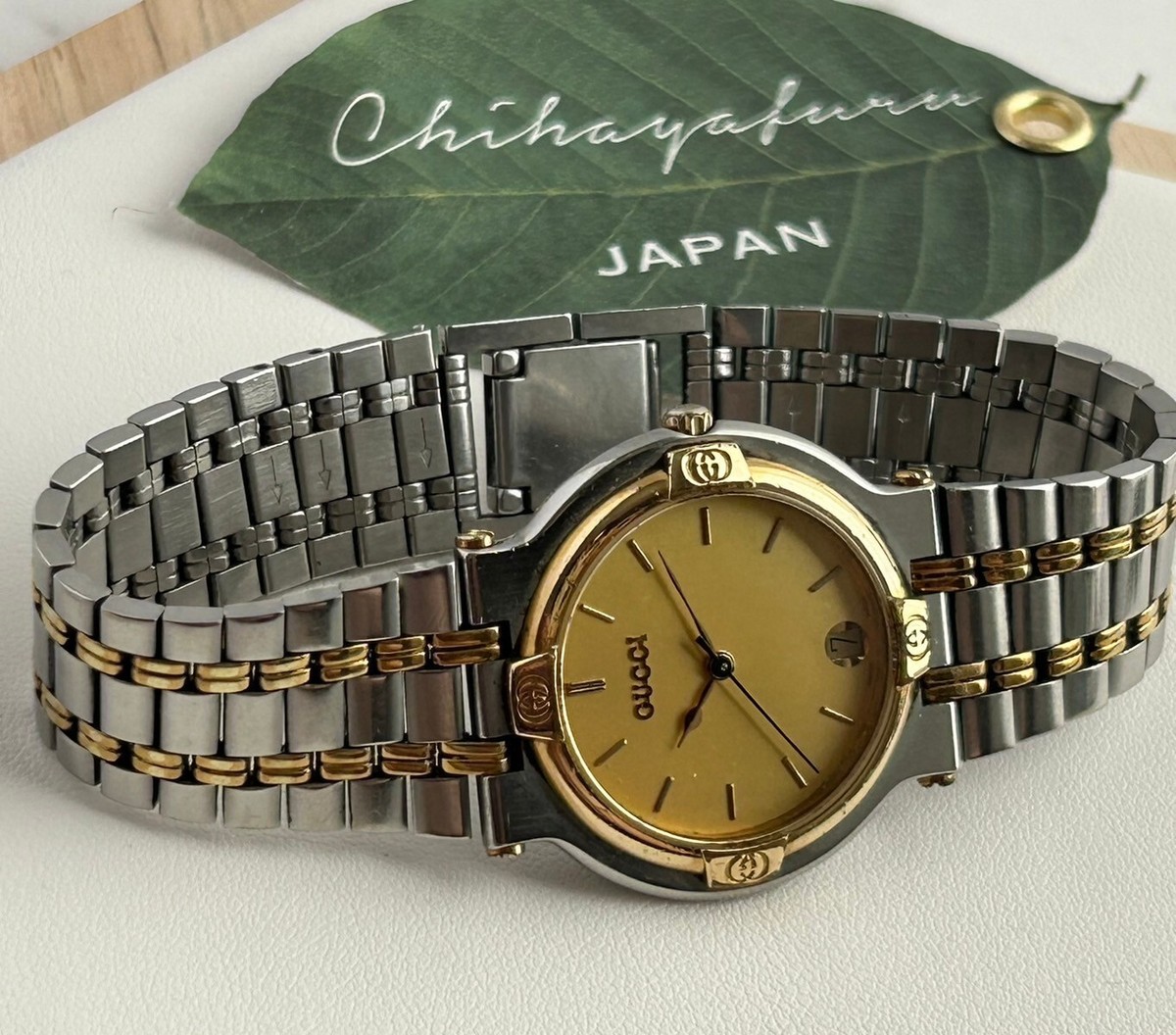 Vintage GUCCI 9000M Gold Dial Silver-Gold Quartz Watch | eBay Vintage GUCCI 9000M Gold Dial Silver-Gold Quartz Watch | eBay