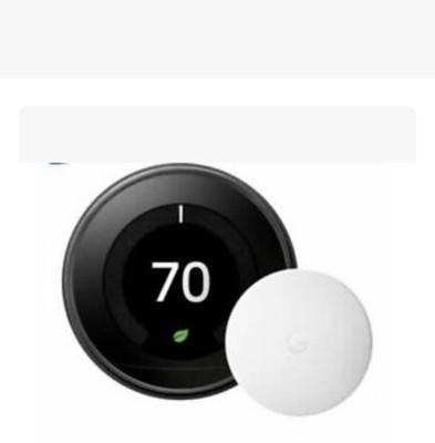 Google Nest 3rd Gen Learning Thermostat T3007ES Stainless  With One Room Sensor