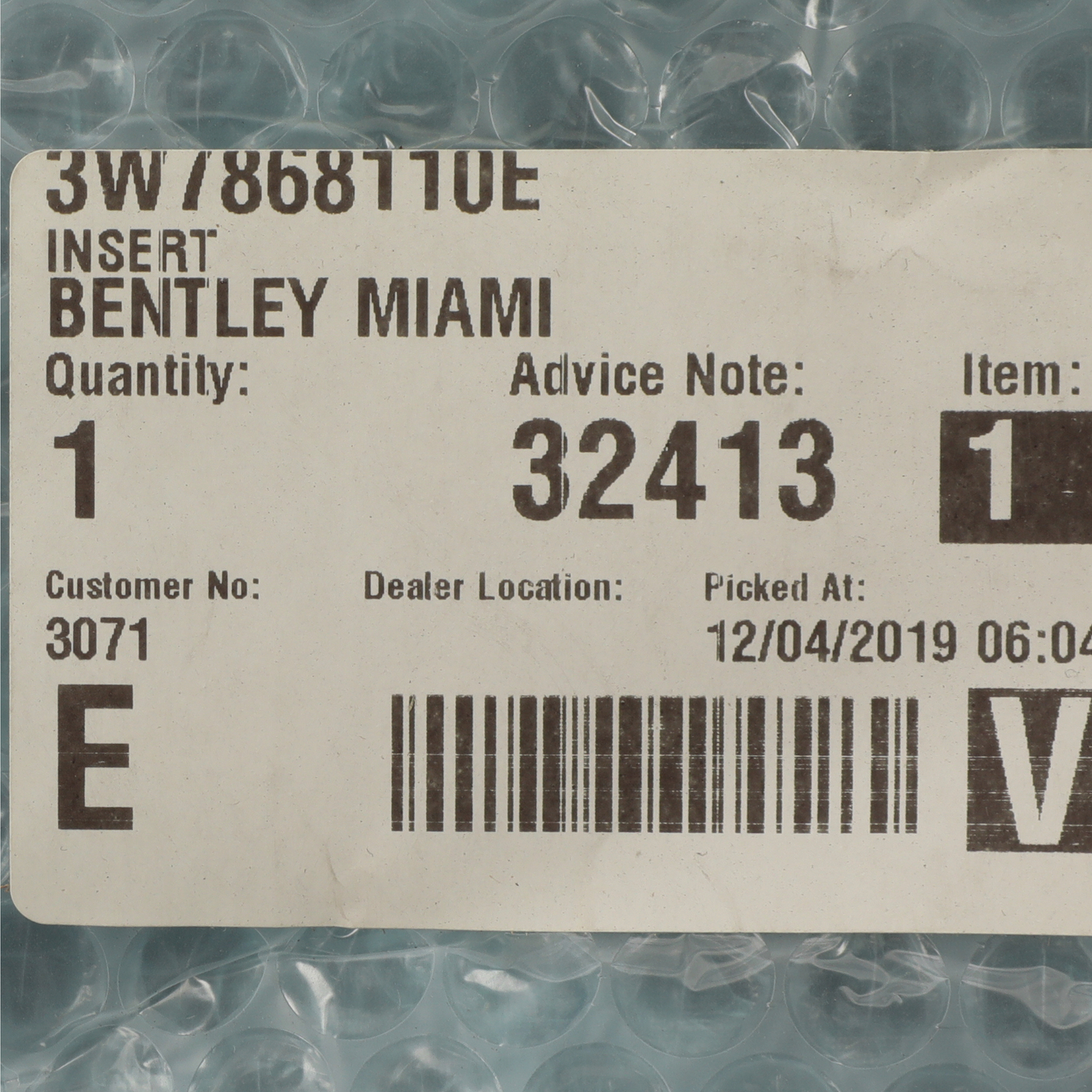 Genuine Bentley 2011+ Continental GTC Rear Quarter Panel Trim Insert 3W7868110E