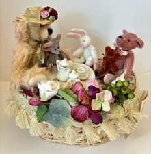 Hares  Bears  Tea Party  Mini Bears on Basket Rare Limited Ed. 5/10