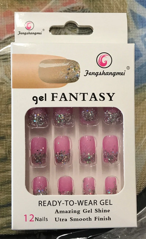 FALSE fake NAILS medium french airbrushed full nail art gel acrylic glue uk - Image 3 of 4